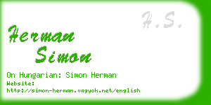 herman simon business card